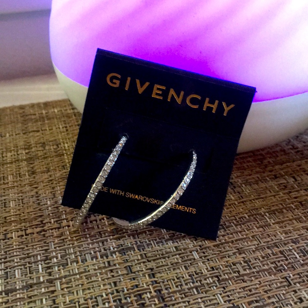 Givenchy studded hoop earrings, worn